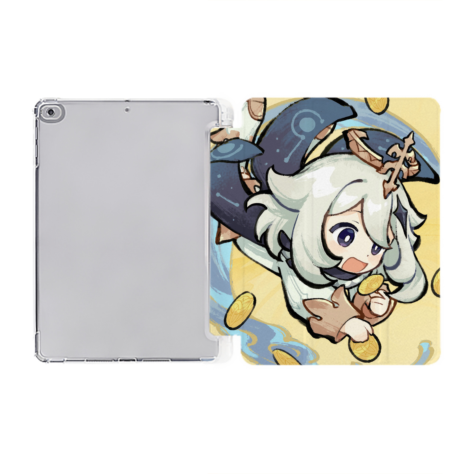 げんし神 genshin IPad ケース ペン収納付き 三つ折りスタンド PUレザー×シリコン 対応機種9.5/10.5/10.9インチ
